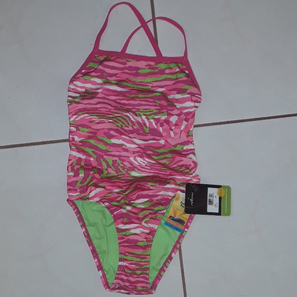 NWT Dolfin pink/green one piece suit sz 30 (12)